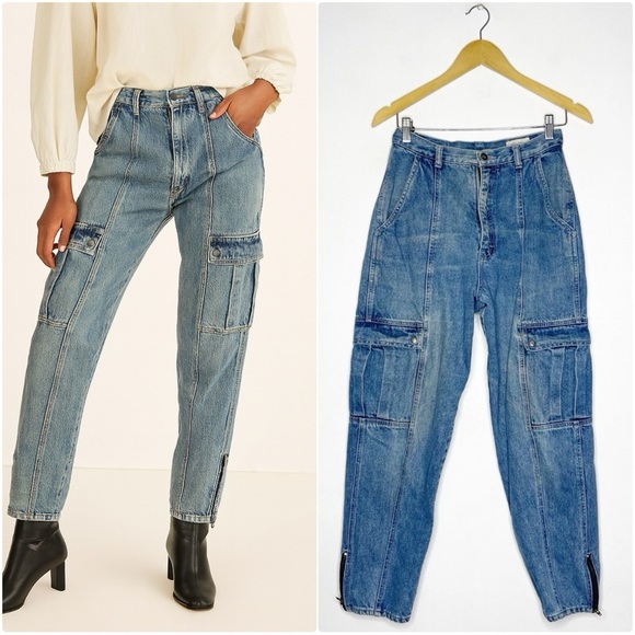 Sync by UnionBay Vintage High Rise Taper Zipper Cargo Jeans Size 12 - Picture 1 of 12